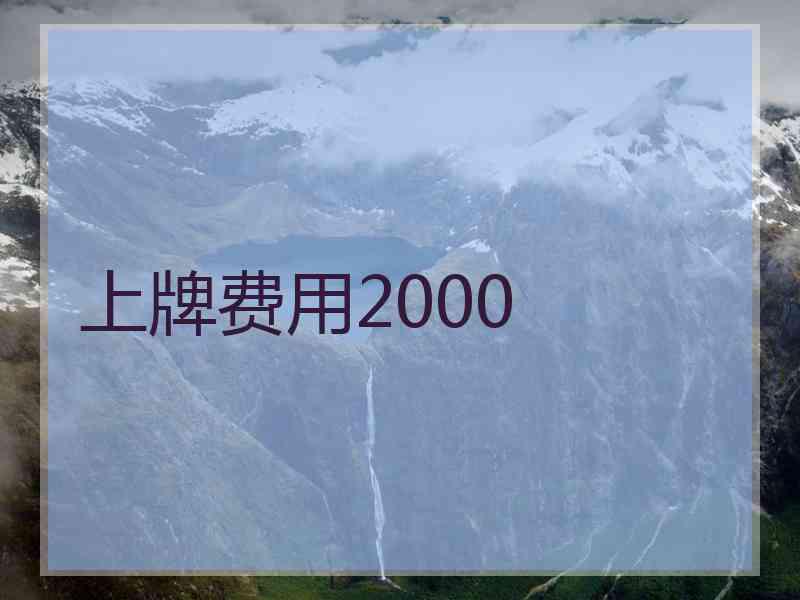 上牌费用2000