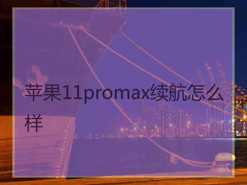 苹果11promax续航怎么样