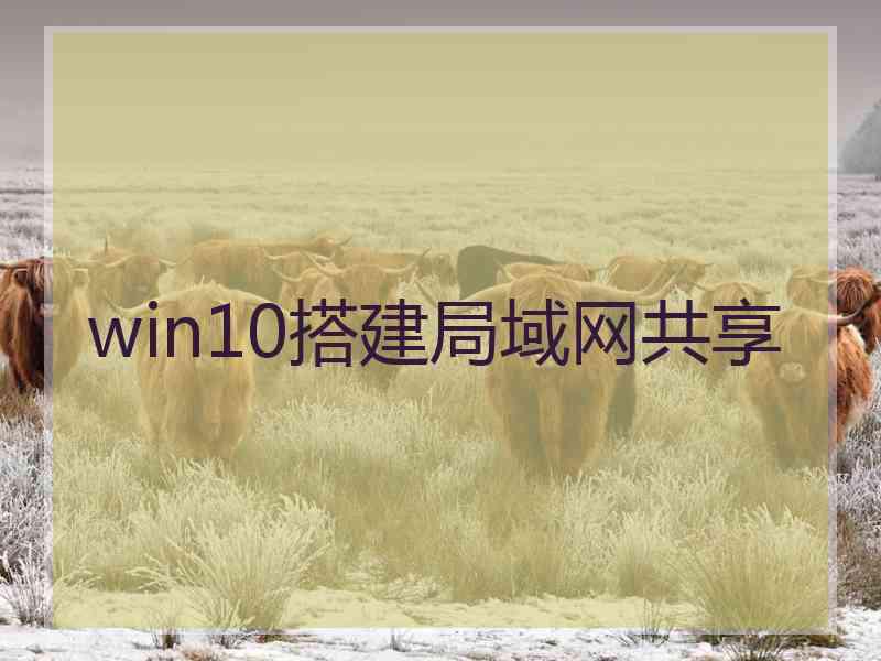 win10搭建局域网共享