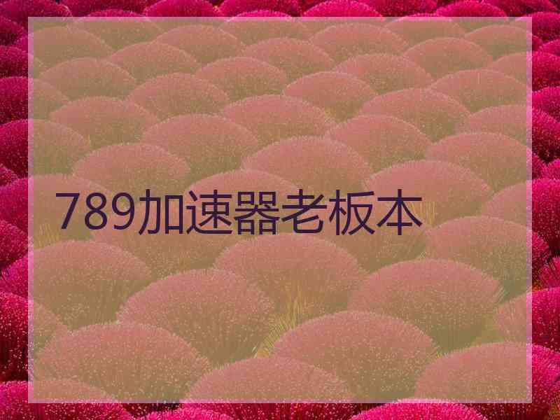 789加速器老板本