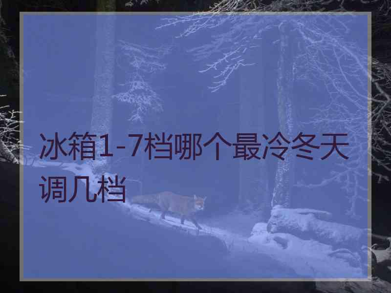 冰箱1-7档哪个最冷冬天调几档