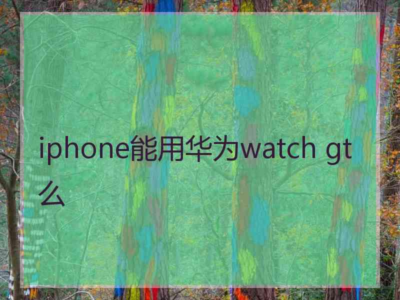 iphone能用华为watch gt么