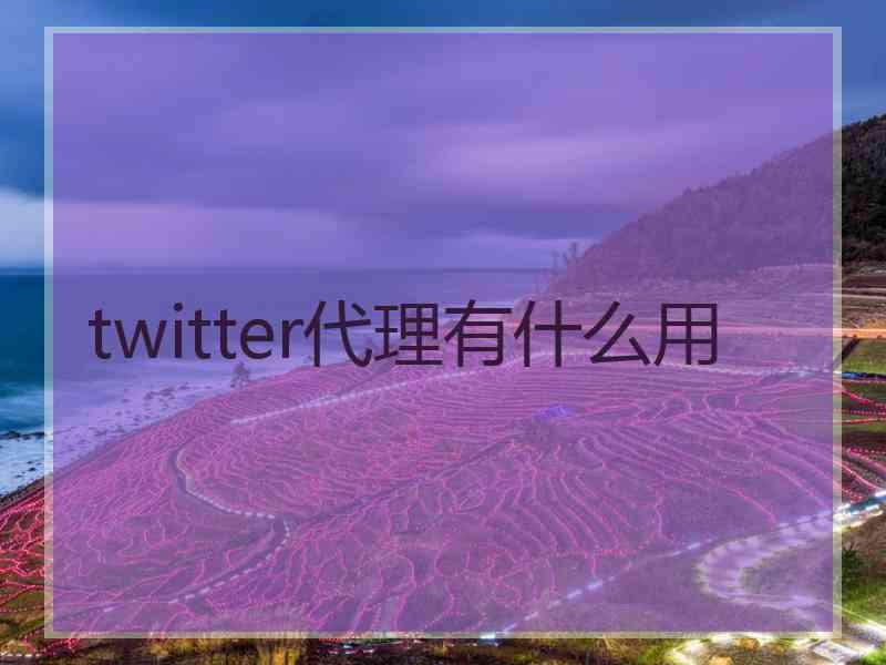 twitter代理有什么用