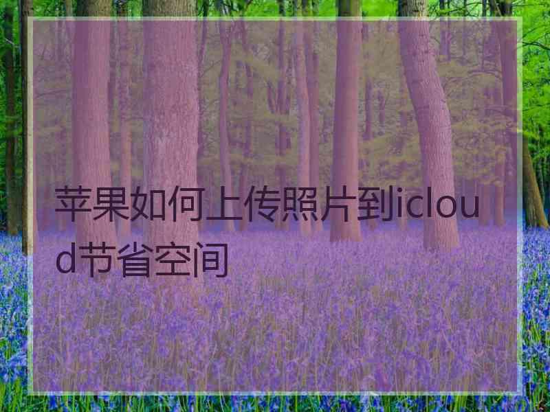 苹果如何上传照片到icloud节省空间