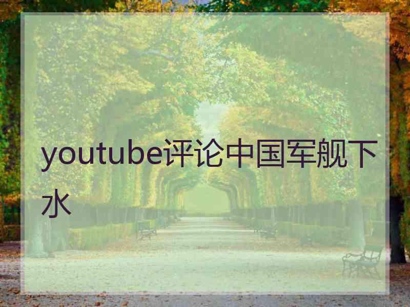 youtube评论中国军舰下水