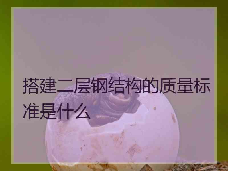 搭建二层钢结构的质量标准是什么