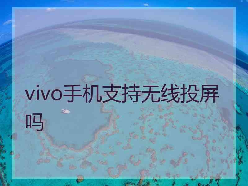 vivo手机支持无线投屏吗