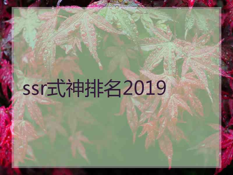 ssr式神排名2019