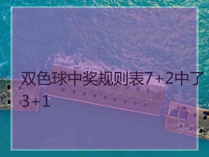 双色球中奖规则表7+2中了3+1