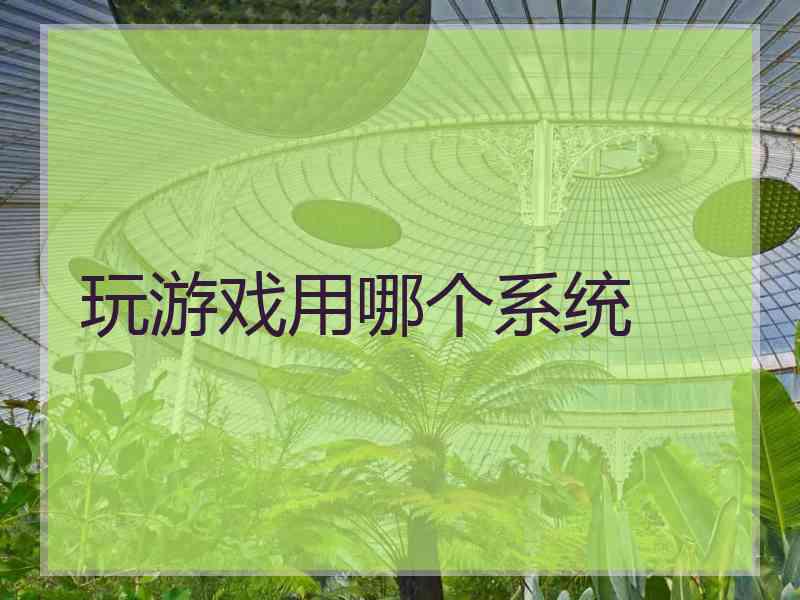 玩游戏用哪个系统