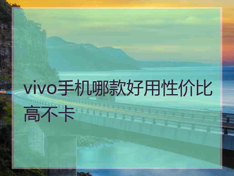 vivo手机哪款好用性价比高不卡