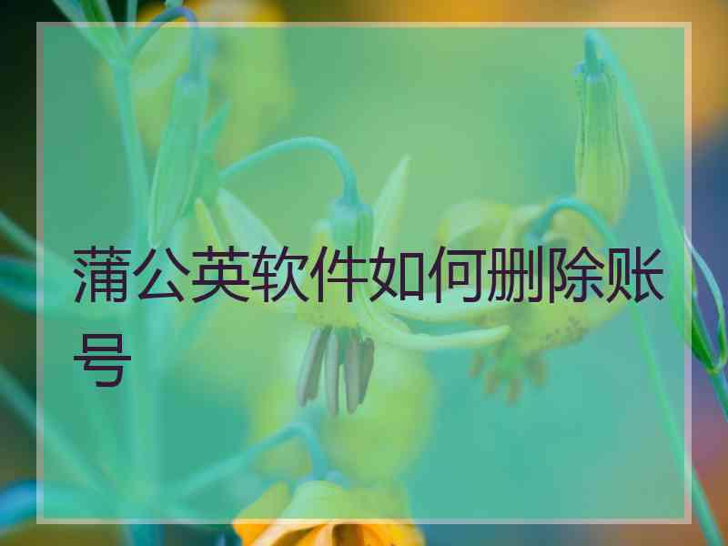 蒲公英软件如何删除账号