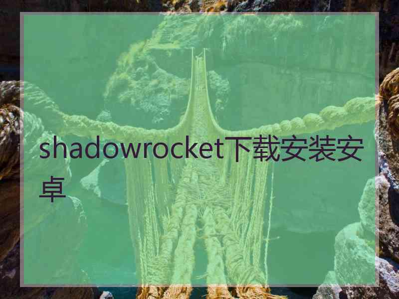 shadowrocket下载安装安卓