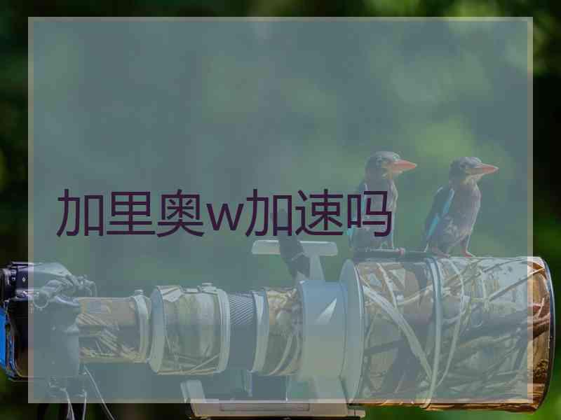 加里奥w加速吗