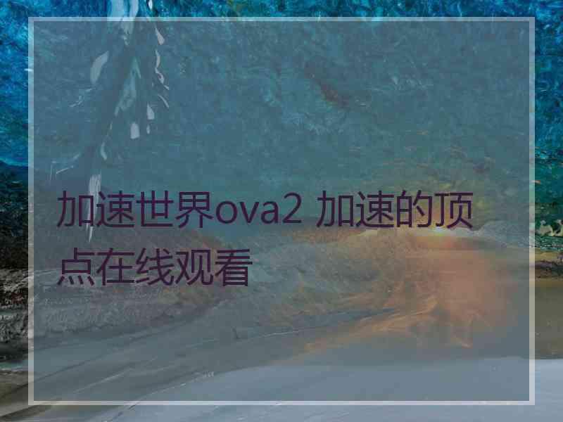 加速世界ova2 加速的顶点在线观看