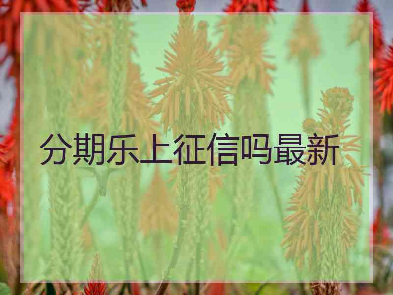 分期乐上征信吗最新