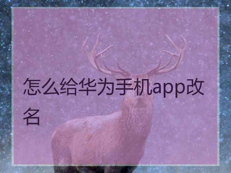 怎么给华为手机app改名