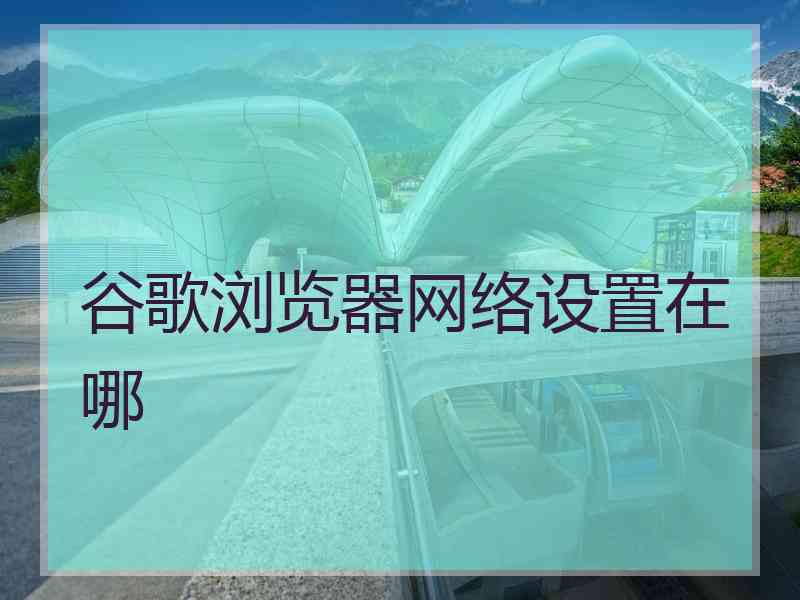 谷歌浏览器网络设置在哪