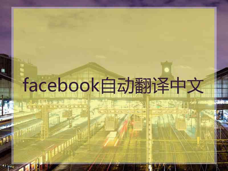 facebook自动翻译中文