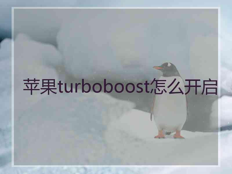 苹果turboboost怎么开启