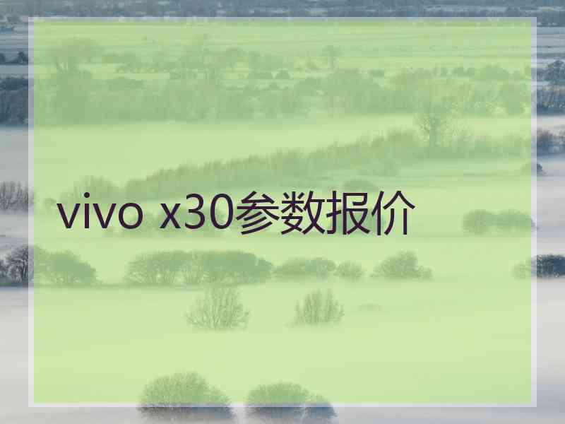 vivo x30参数报价