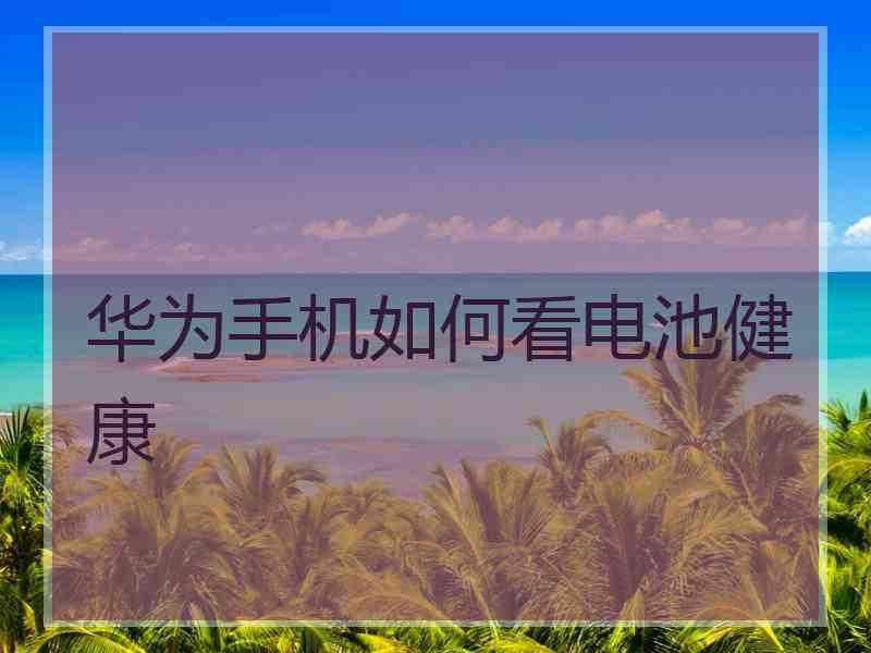 华为手机如何看电池健康