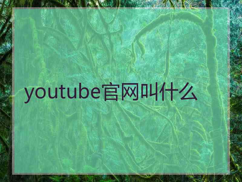 youtube官网叫什么