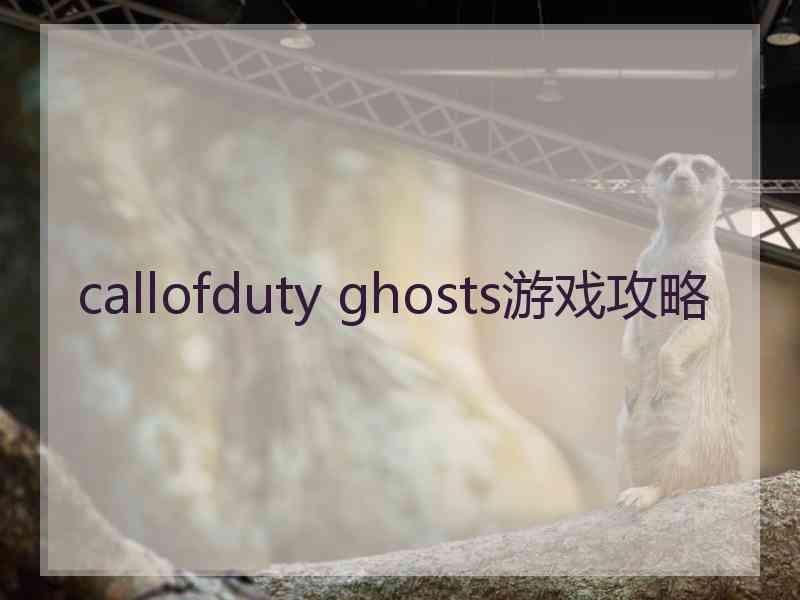 callofduty ghosts游戏攻略