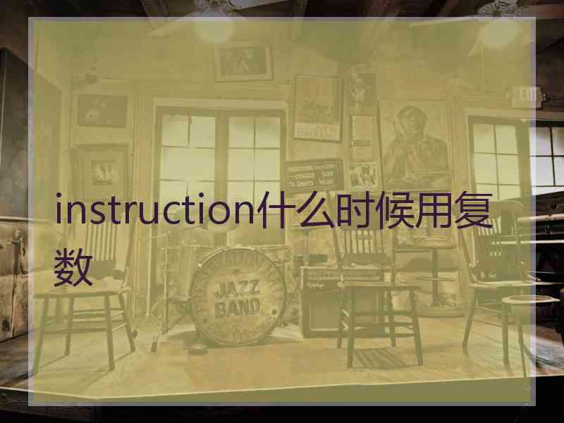 instruction什么时候用复数