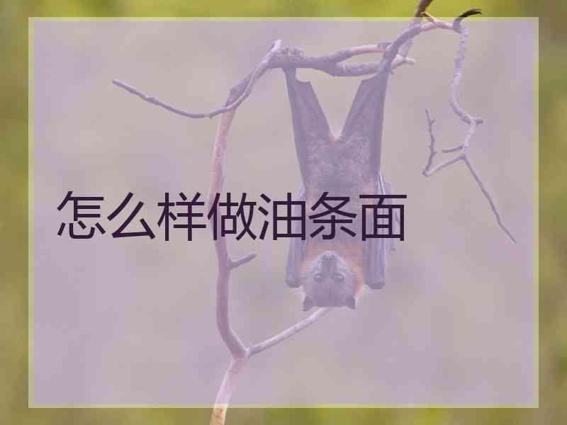 怎么样做油条面