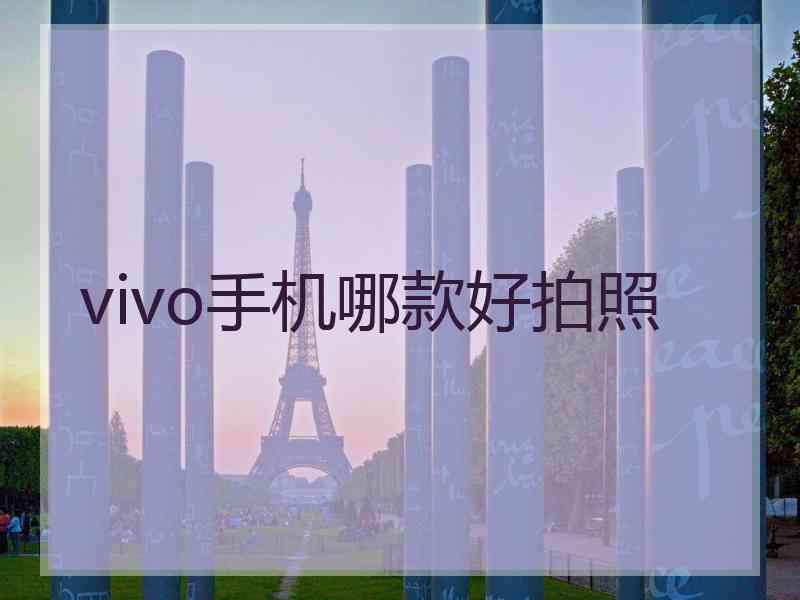 vivo手机哪款好拍照