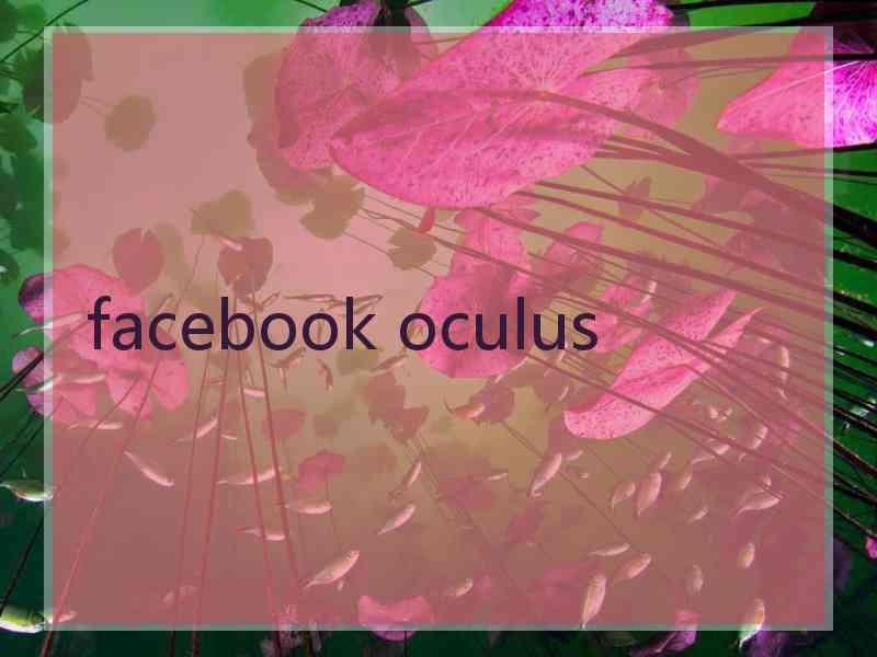 facebook oculus