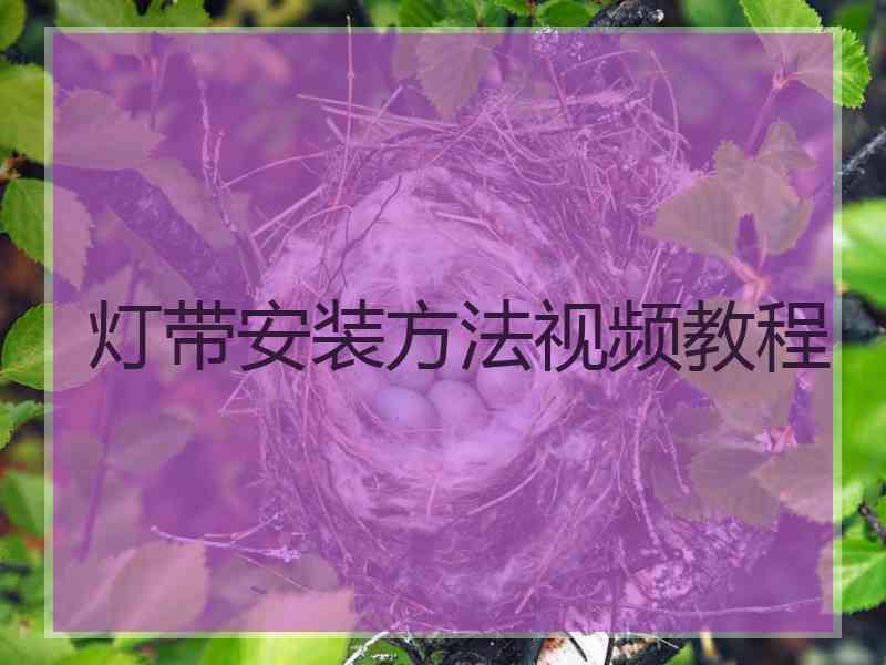 灯带安装方法视频教程