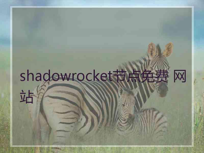 shadowrocket节点免费 网站