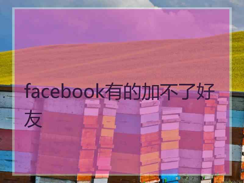 facebook有的加不了好友