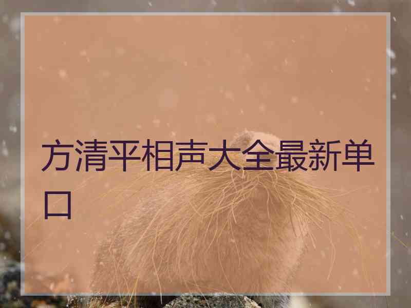 方清平相声大全最新单口