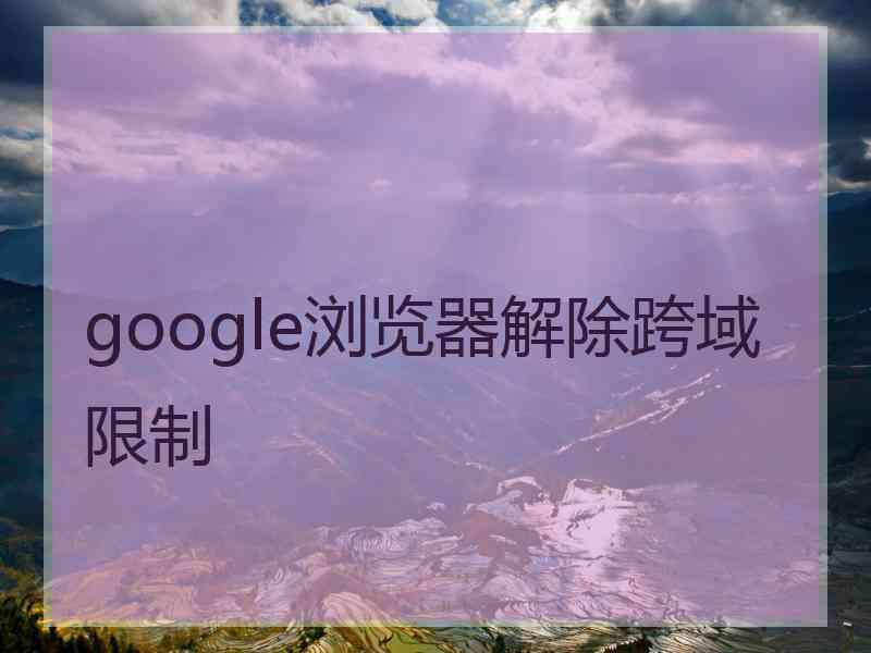 google浏览器解除跨域限制