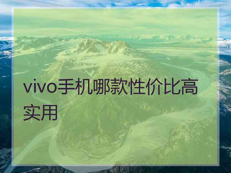 vivo手机哪款性价比高实用