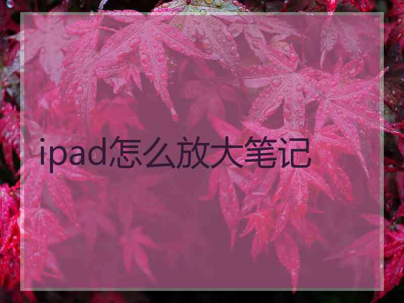 ipad怎么放大笔记