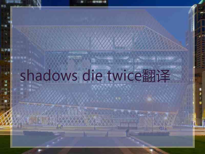 shadows die twice翻译