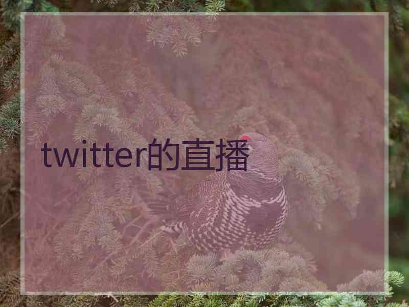 twitter的直播