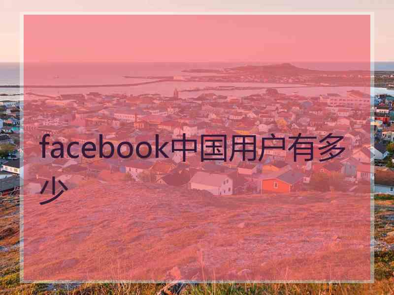 facebook中国用户有多少