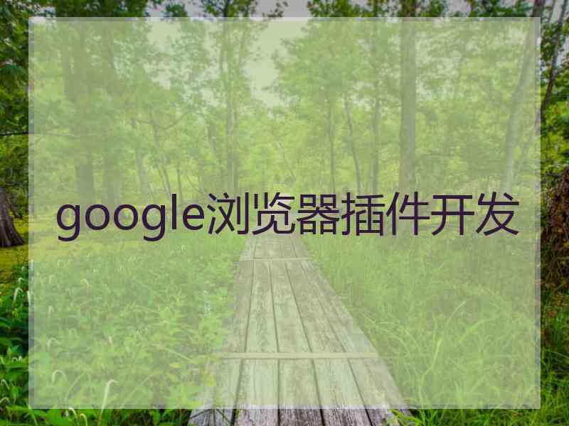 google浏览器插件开发