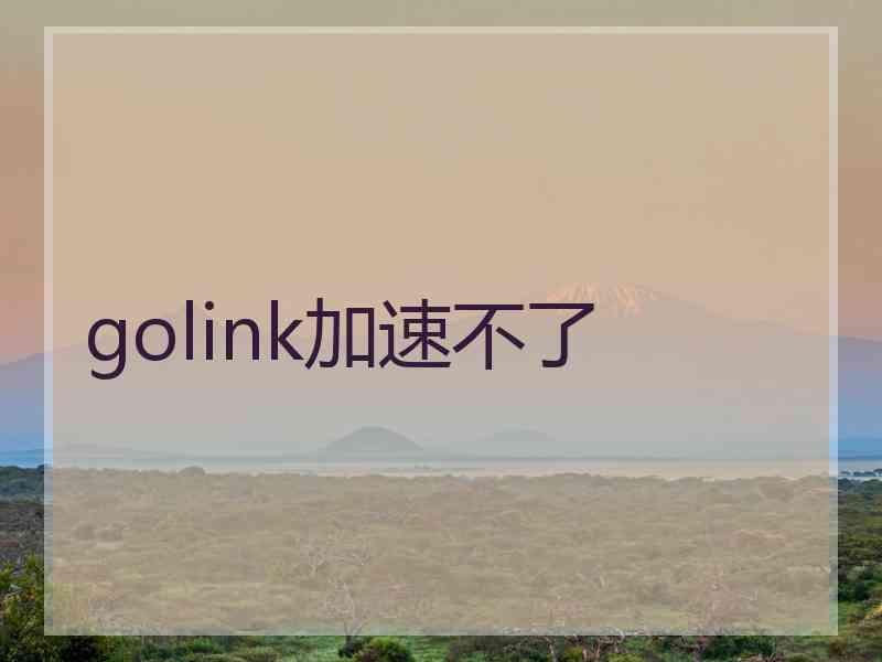 golink加速不了