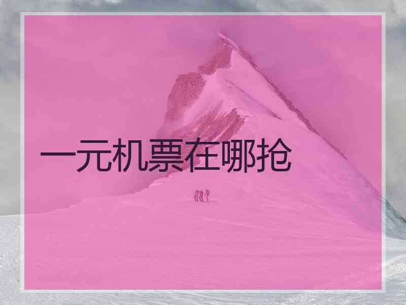 一元机票在哪抢