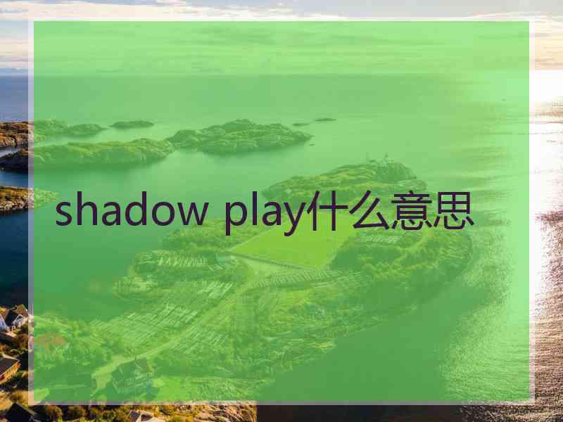 shadow play什么意思