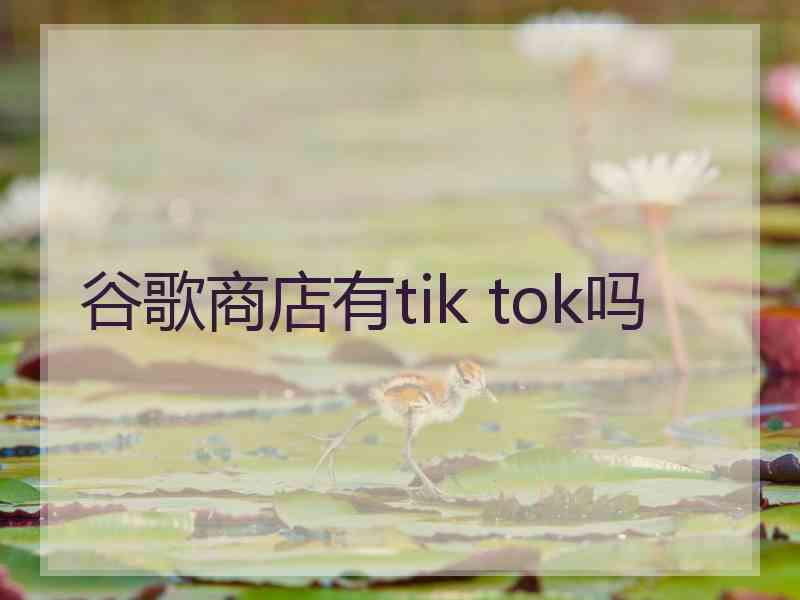 谷歌商店有tik tok吗