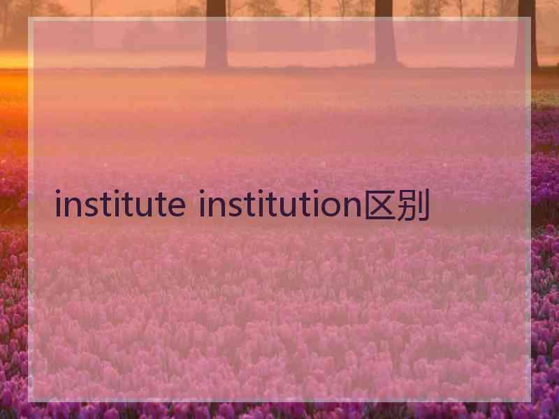 institute institution区别