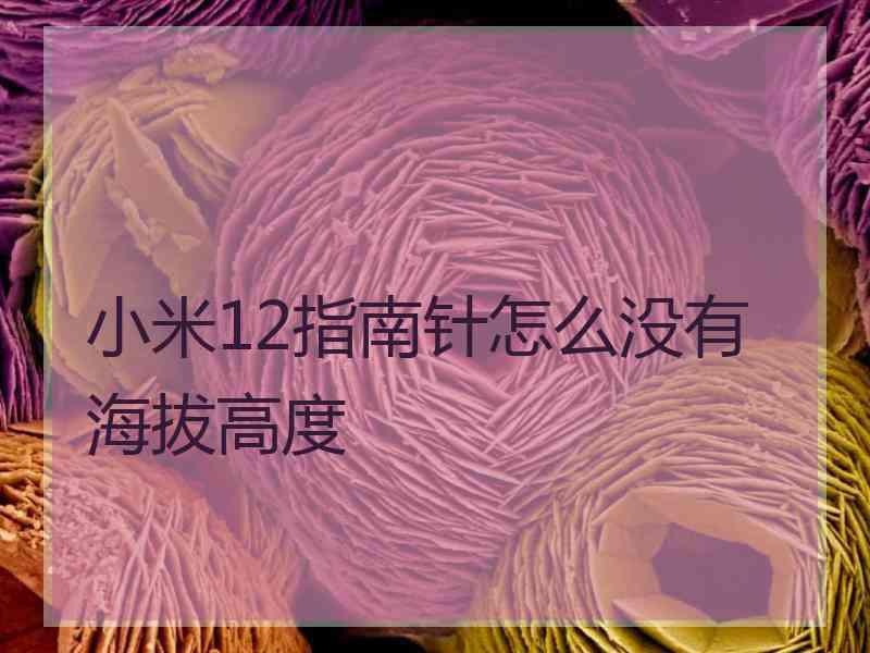 小米12指南针怎么没有海拔高度