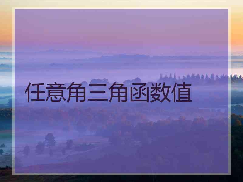 任意角三角函数值